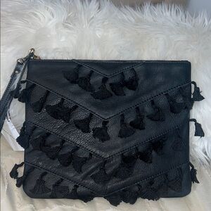 NWT Free People Sundown Wilds Leather Wristlet Clutch